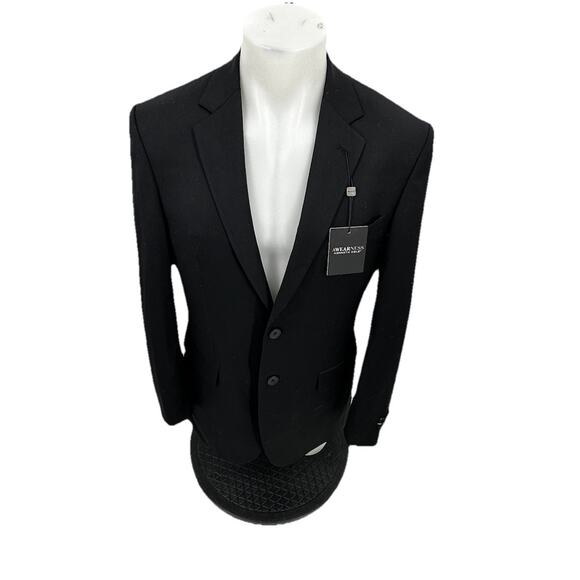 NEW Kenneth Cole 38R Men Black Suit Separate Suit Jacket Wool Spandex CLT